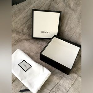 Authentic Empty Gucci Black and Cream Logo Gift Box